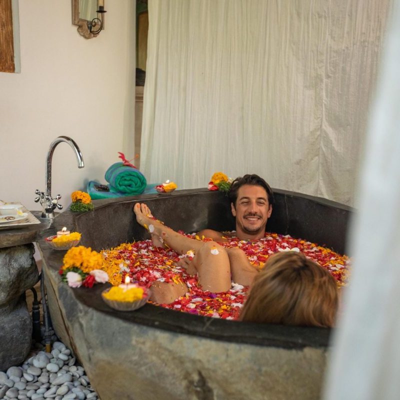 Relaxing time in our flower bath