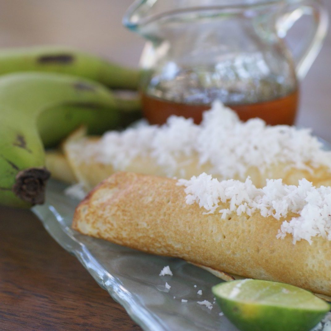 Pancakes with banana filling